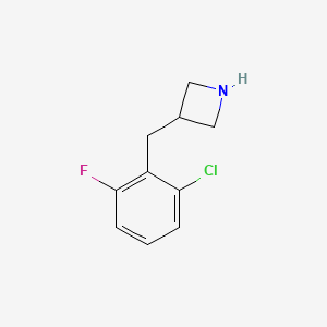molecular formula C10H11ClFN B3169652 3-[(2-Chloro-6-fluorophenyl)methyl]azetidine CAS No. 937619-43-7