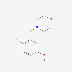 molecular formula C11H14BrNO2 B3169660 4-(2-溴-5-羟基苯甲基)吗啉 CAS No. 937636-52-7
