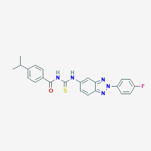 molecular formula C23H20FN5OS B316969 N-{[2-(4-fluorophenyl)-2H-benzotriazol-5-yl]carbamothioyl}-4-(propan-2-yl)benzamide 