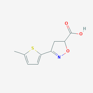 molecular formula C9H9NO3S B3169735 3-(5-Methylthiophen-2-yl)-4,5-dihydro-1,2-oxazole-5-carboxylic acid CAS No. 937670-75-2