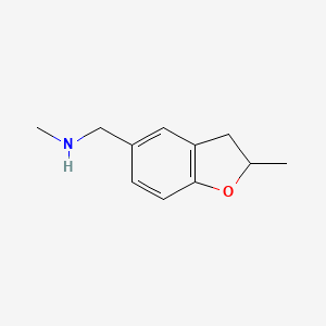 molecular formula C11H15NO B3169753 Methyl-(2-methyl-2,3-dihydro-benzofuran-5-ylmethyl)-amine CAS No. 937682-59-2