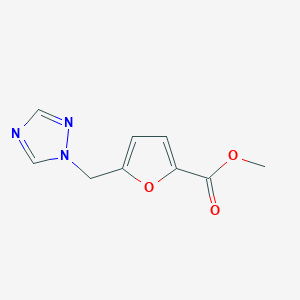 molecular formula C9H9N3O3 B3169758 Methyl 5-(1,2,4-triazol-1-ylmethyl)furan-2-carboxylate CAS No. 937683-58-4