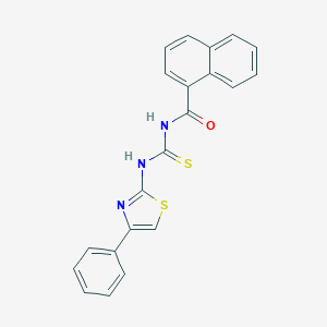 molecular formula C21H15N3OS2 B316976 N-[(4-phenyl-1,3-thiazol-2-yl)carbamothioyl]naphthalene-1-carboxamide 