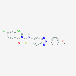 molecular formula C22H17Cl2N5O2S B316980 2,4-dichloro-N-{[2-(4-ethoxyphenyl)-2H-benzotriazol-5-yl]carbamothioyl}benzamide 