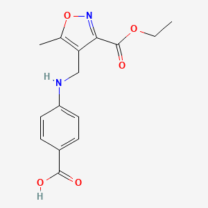 molecular formula C15H16N2O5 B3169800 4-({[3-(Ethoxycarbonyl)-5-methylisoxazol-4-yl]methyl}amino)benzoic acid CAS No. 938022-07-2