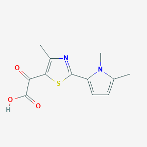 molecular formula C12H12N2O3S B3169801 [2-(1,5-二甲基-1H-吡咯-2-基)-4-甲基-1,3-噻唑-5-基](氧代)乙酸 CAS No. 938022-11-8