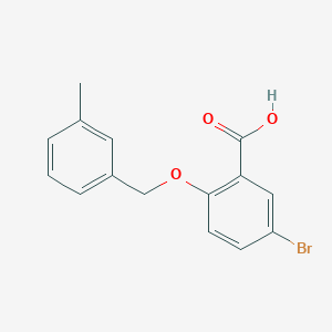 molecular formula C15H13BrO3 B3169840 5-Bromo-2-[(3-methylbenzyl)oxy]benzoic acid CAS No. 938241-57-7