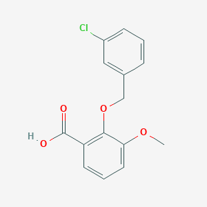 molecular formula C15H13ClO4 B3169856 2-[(3-Chlorobenzyl)oxy]-3-methoxybenzoic acid CAS No. 938251-64-0