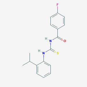 molecular formula C17H17FN2OS B316986 4-fluoro-N-{[2-(propan-2-yl)phenyl]carbamothioyl}benzamide 