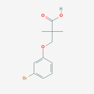 molecular formula C11H13BrO3 B3169892 3-(3-Bromo-phenoxy)-2,2-dimethyl-propionic acid CAS No. 938314-53-5