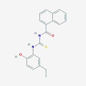 molecular formula C20H18N2O2S B316992 N-[(5-ethyl-2-hydroxyphenyl)carbamothioyl]naphthalene-1-carboxamide 
