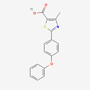 molecular formula C17H13NO3S B3169921 4-Methyl-2-(4-phenoxyphenyl)-1,3-thiazole-5-carboxylic acid CAS No. 938341-24-3