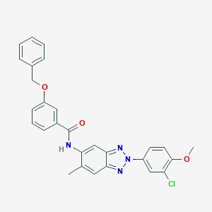 molecular formula C28H23ClN4O3 B316993 3-(benzyloxy)-N-[2-(3-chloro-4-methoxyphenyl)-6-methyl-2H-benzotriazol-5-yl]benzamide 