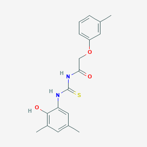 molecular formula C18H20N2O3S B316994 N-[(2-hydroxy-3,5-dimethylphenyl)carbamothioyl]-2-(3-methylphenoxy)acetamide 