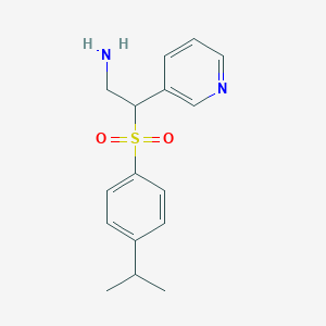 molecular formula C16H20N2O2S B3169947 2-[4-(Propan-2-yl)benzenesulfonyl]-2-(pyridin-3-yl)ethan-1-amine CAS No. 938379-01-2