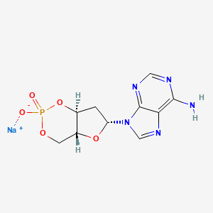 molecular formula C10H11N5NaO5P B3169953 Adenosine, 2'-deoxy-, cyclic 3',5'-(hydrogen phosphate), monosodium salt CAS No. 93839-95-3