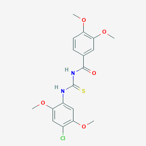 molecular formula C18H19ClN2O5S B316998 N-[(4-chloro-2,5-dimethoxyphenyl)carbamothioyl]-3,4-dimethoxybenzamide 