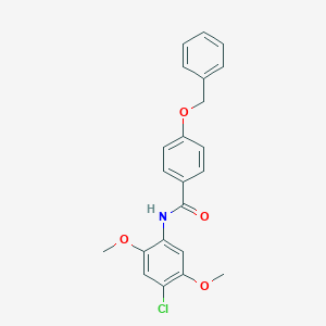 molecular formula C22H20ClNO4 B316999 4-(benzyloxy)-N-(4-chloro-2,5-dimethoxyphenyl)benzamide 