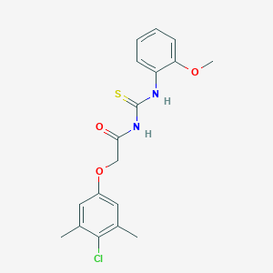molecular formula C18H19ClN2O3S B317002 N-[(4-chloro-3,5-dimethylphenoxy)acetyl]-N'-(2-methoxyphenyl)thiourea 