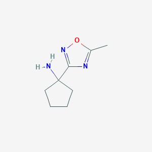 molecular formula C8H13N3O B3170026 [1-(5-Methyl-1,2,4-oxadiazol-3-yl)cyclopentyl]amine CAS No. 939758-16-4