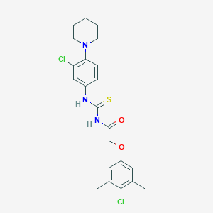 N-[(4-chloro-3,5-dimethylphenoxy)acetyl]-N'-[3-chloro-4-(1-piperidinyl)phenyl]thiourea