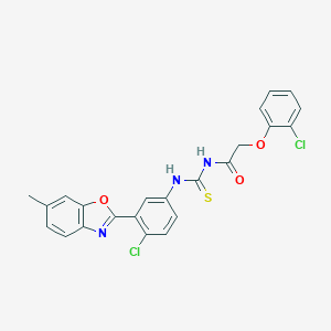 molecular formula C23H17Cl2N3O3S B317005 N-[4-chloro-3-(6-methyl-1,3-benzoxazol-2-yl)phenyl]-N'-[(2-chlorophenoxy)acetyl]thiourea 