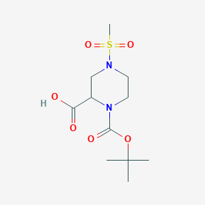 molecular formula C11H20N2O6S B3170065 4-Methanesulfonyl-piperazine-1,2-dicarboxylic acid 1-tert-butyl ester CAS No. 939997-64-5