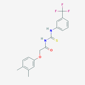 molecular formula C18H17F3N2O2S B317010 2-(3,4-dimethylphenoxy)-N-{[3-(trifluoromethyl)phenyl]carbamothioyl}acetamide 