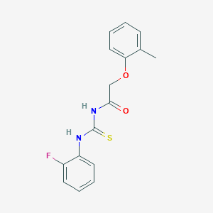 molecular formula C16H15FN2O2S B317012 N-[(2-fluorophenyl)carbamothioyl]-2-(2-methylphenoxy)acetamide 