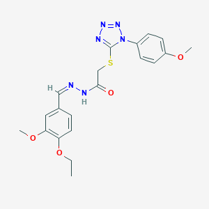 molecular formula C20H22N6O4S B317017 N'-(4-ethoxy-3-methoxybenzylidene)-2-{[1-(4-methoxyphenyl)-1H-tetraazol-5-yl]sulfanyl}acetohydrazide 