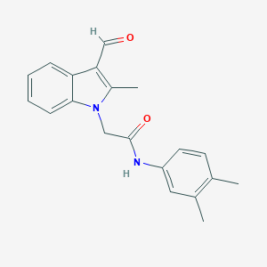 molecular formula C20H20N2O2 B317019 N-(3,4-dimethylphenyl)-2-(3-formyl-2-methyl-1H-indol-1-yl)acetamide 