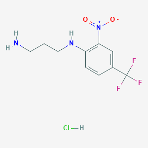 molecular formula C10H13ClF3N3O2 B3170198 N-[2-Nitro-4-(trifluoromethyl)phenyl]-1,3-propanediamine hydrochloride CAS No. 941591-09-9