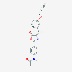 molecular formula C21H16N2O4 B317020 N-(4-{5-oxo-4-[3-(2-propynyloxy)benzylidene]-4,5-dihydro-1,3-oxazol-2-yl}phenyl)acetamide 