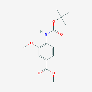molecular formula C14H19NO5 B3170208 Methyl 4-{[(tert-butoxy)carbonyl]amino}-3-methoxybenzoate CAS No. 941715-64-6
