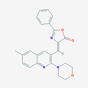 molecular formula C24H21N3O3 B317024 4-(6-Methyl-2-morpholin-4-yl-quinolin-3-ylmethylene)-2-phenyl-4H-oxazol-5-one 