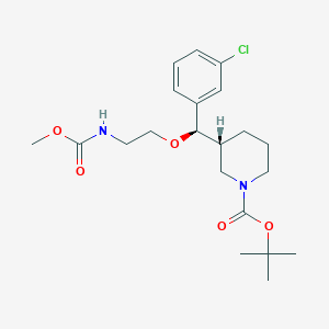 B3170248 1-Piperidinecarboxylic acid, 3-[(R)-(3-chlorophenyl)[2-[(methoxycarbonyl)amino]ethoxy]methyl]-, 1,1-dimethylethyl ester, (3R)- CAS No. 942142-79-2