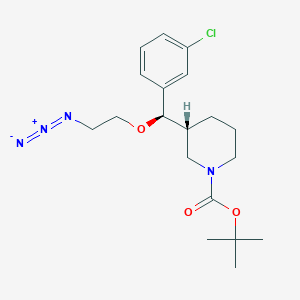 molecular formula C19H27ClN4O3 B3170255 (R)-tert-butyl 3-((R)-(2-azidoethoxy)(3-chlorophenyl)methyl)piperidine-1-carboxylate CAS No. 942145-05-3