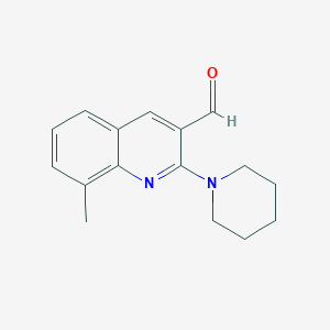 molecular formula C16H18N2O B317026 8-Methyl-2-(1-piperidinyl)-3-quinolinecarbaldehyde 