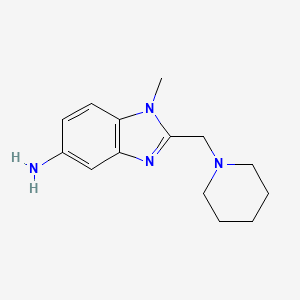 molecular formula C14H20N4 B3170290 1-methyl-2-(piperidin-1-ylmethyl)-1H-benzo[d]imidazol-5-amine CAS No. 942356-96-9