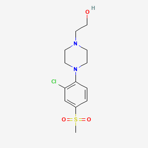 molecular formula C13H19ClN2O3S B3170324 1-[2-Chloro-4-(methylsulfonyl)phenyl]-4-(2-hydroxyethyl)piperazine CAS No. 942474-67-1