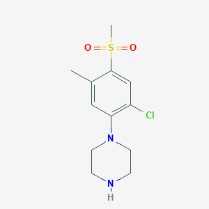 molecular formula C12H17ClN2O2S B3170328 1-[2-Chloro-5-methyl-4-(methylsulfonyl)phenyl]-piperazine CAS No. 942474-75-1