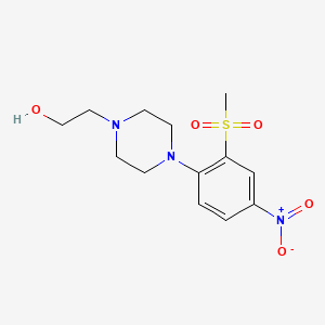 molecular formula C13H19N3O5S B3170334 2-[4-[2-(甲磺酰基)-4-硝基苯基]-哌嗪-1-基]乙醇 CAS No. 942474-85-3