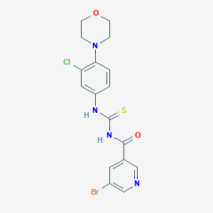 molecular formula C17H16BrClN4O2S B317040 5-bromo-N-({[3-chloro-4-(4-morpholinyl)phenyl]amino}carbonothioyl)nicotinamide 
