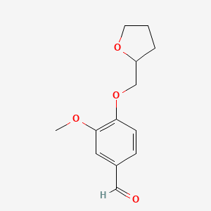 molecular formula C13H16O4 B3170411 3-Methoxy-4-(tetrahydro-furan-2-ylmethoxy)-benzaldehyde CAS No. 943112-42-3