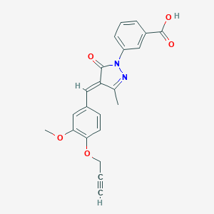 molecular formula C22H18N2O5 B317042 3-[4-(3-Methoxy-4-prop-2-ynyloxy-benzylidene)-3-methyl-5-oxo-4,5-dihydro-pyrazol-1-yl]-benzoic acid 
