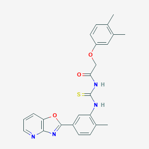 molecular formula C24H22N4O3S B317043 2-(3,4-dimethylphenoxy)-N-{[2-methyl-5-([1,3]oxazolo[4,5-b]pyridin-2-yl)phenyl]carbamothioyl}acetamide 
