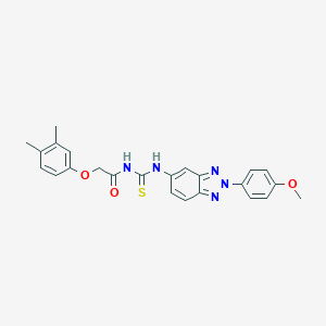 molecular formula C24H23N5O3S B317044 N-[(3,4-dimethylphenoxy)acetyl]-N'-[2-(4-methoxyphenyl)-2H-1,2,3-benzotriazol-5-yl]thiourea 