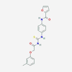 N-{4-[({[(3-methylphenoxy)acetyl]amino}carbothioyl)amino]phenyl}-2-furamide