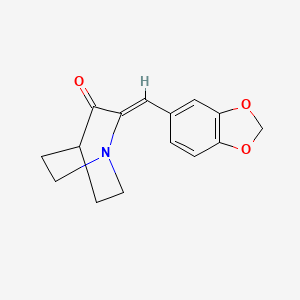 molecular formula C15H15NO3 B3170508 (2Z)-2-(1,3-benzodioxol-5-ylmethylidene)-1-azabicyclo[2.2.2]octan-3-one CAS No. 944443-33-8