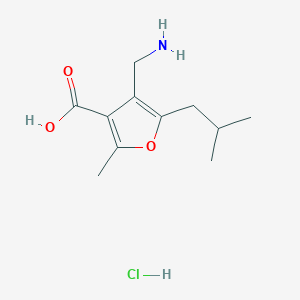 molecular formula C11H18ClNO3 B3170514 4-氨甲基-5-异丁基-2-甲基呋喃-3-羧酸盐酸盐 CAS No. 944467-91-8